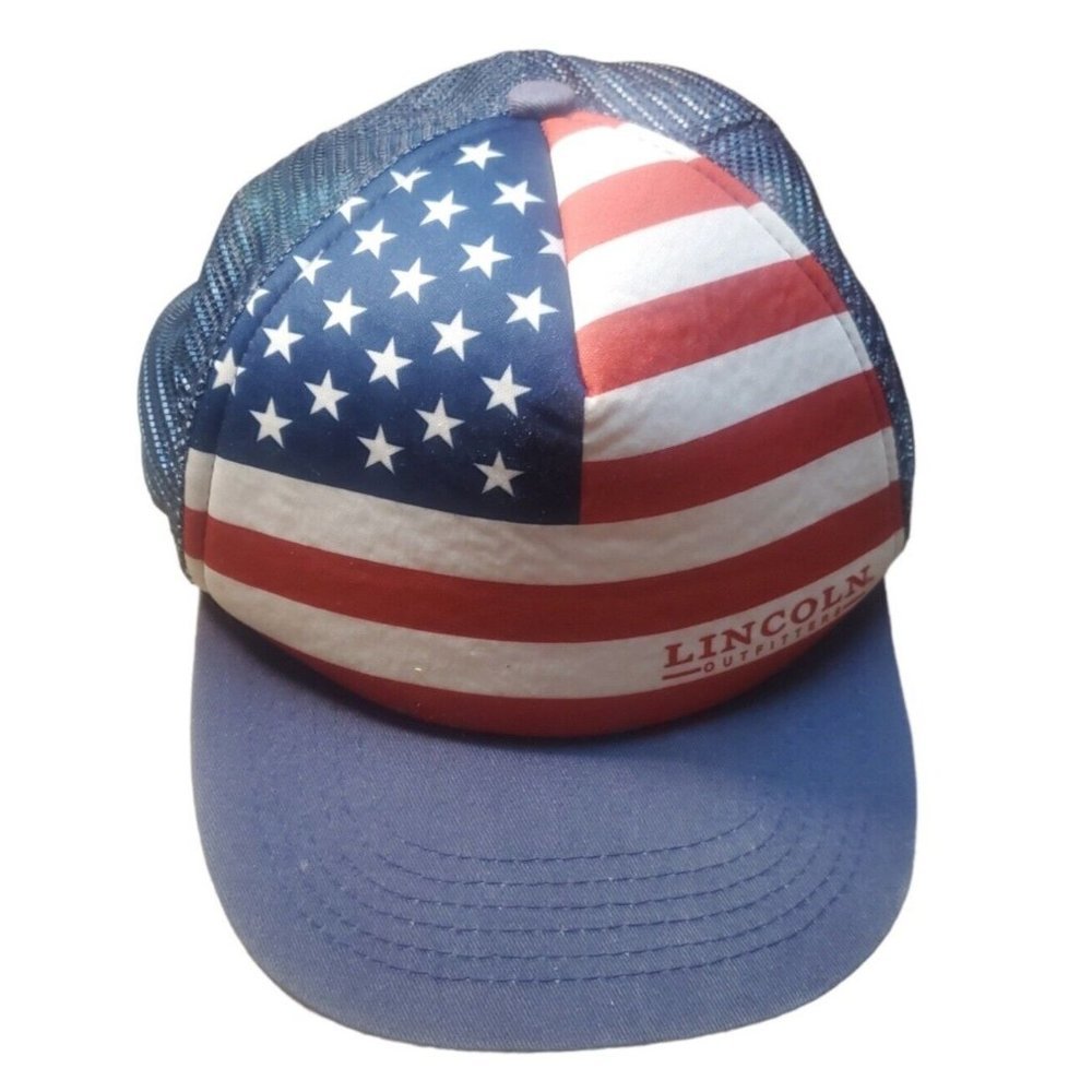Lincoln Outfitters American Flag Baseball Trucker Cap Mesh Back Adjustable Strap